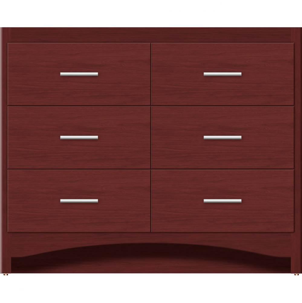 42 X 18 X 34.5 Ravenna Town Vanity Slab Dk Cherry 6 Drw