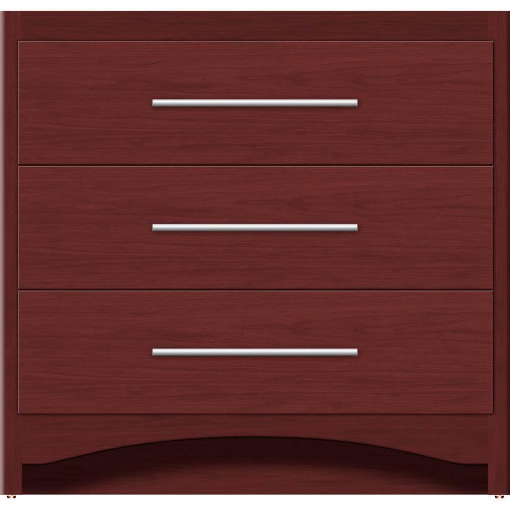 36 X 18 X 34.5 Ravenna Town Vanity Slab Dk Cherry 3 Drw