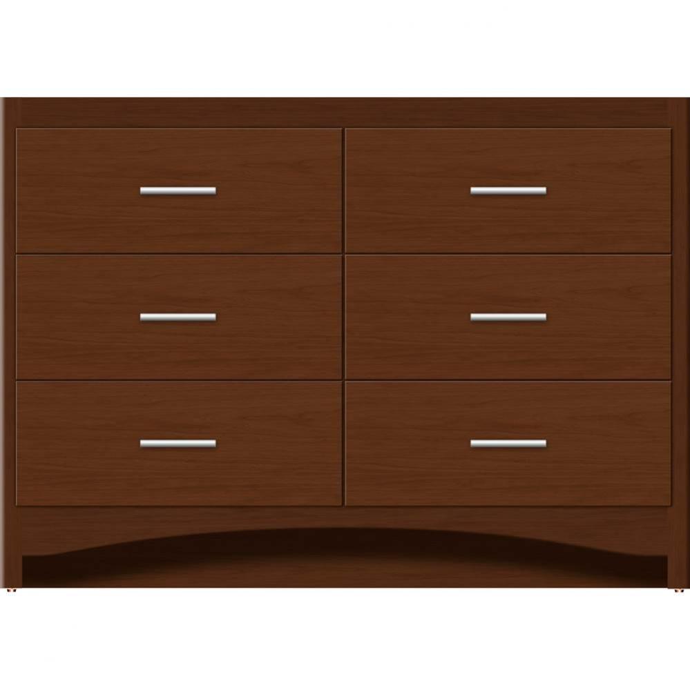 48 X 21 X 34.5 Ravenna Town Vanity Slab Pecan Cherry 6 Drw