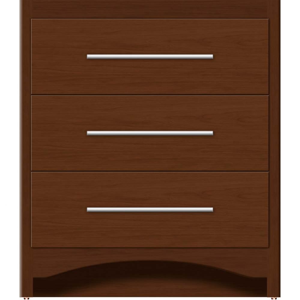30 X 21 X 34.5 Ravenna Town Vanity Slab Pecan Cherry 3 Drw