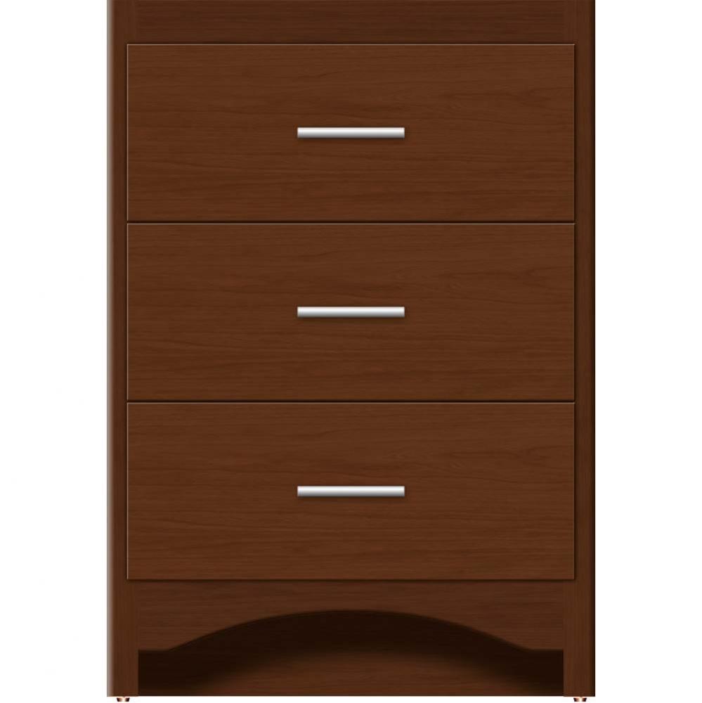 24 X 18 X 34.5 Ravenna Town Vanity Slab Pecan Cherry 3 Drw