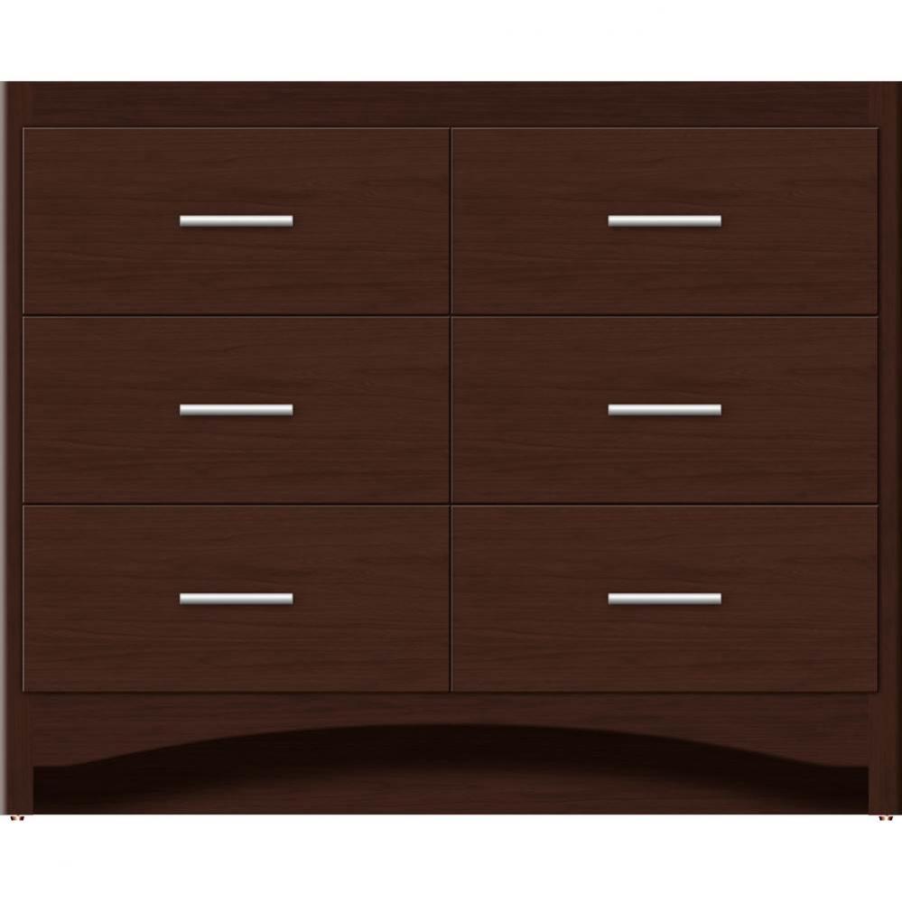 42 X 18 X 34.5 Ravenna Town Vanity Slab Choc Cherry 6 Drw