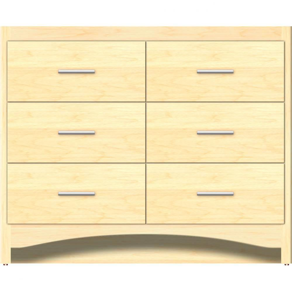 42 X 21 X 34.5 Ravenna Town Vanity Slab Nat Maple 6 Drw