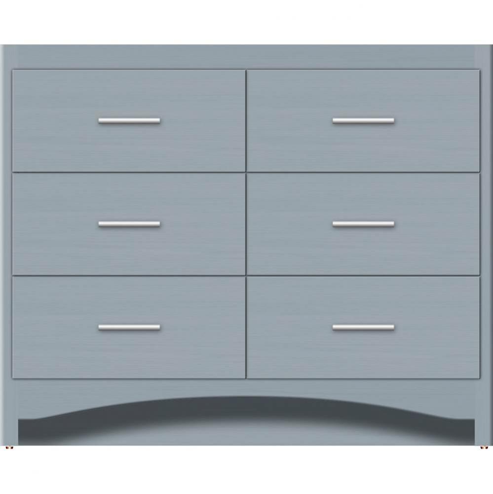 42 X 21 X 34.5 Ravenna Town Vanity Slab Silver Oak 6 Drw