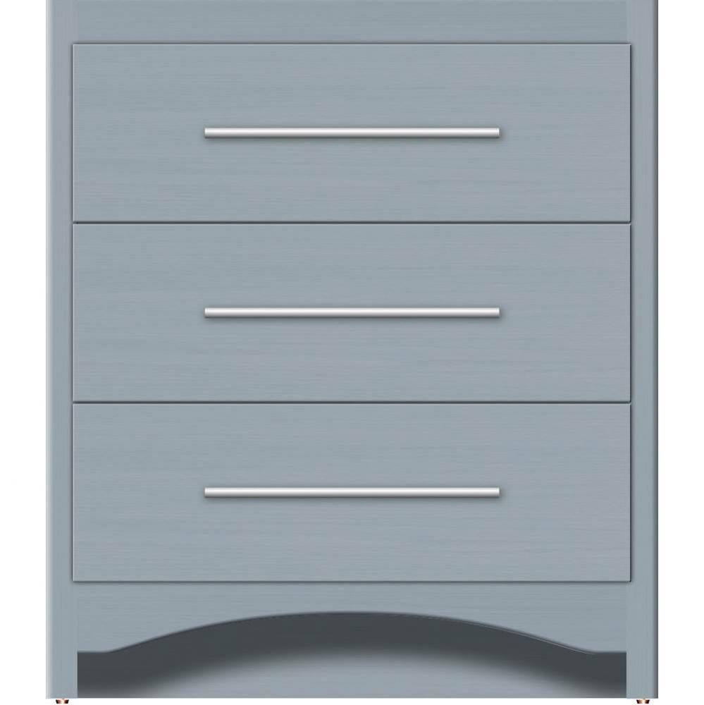 30 X 18 X 34.5 Ravenna Town Vanity Slab Silver Oak 3 Drw