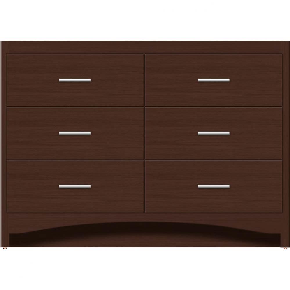 48 X 21 X 34.5 Ravenna Town Vanity Slab Choc Oak 6 Drw