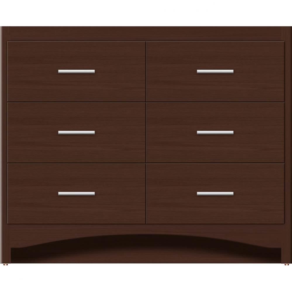 42 X 21 X 34.5 Ravenna Town Vanity Slab Choc Oak 6 Drw