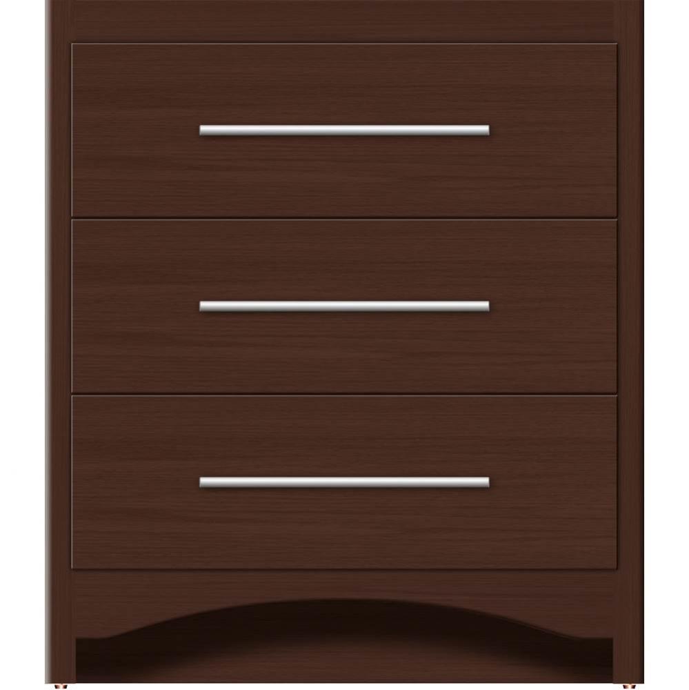 30 X 21 X 34.5 Ravenna Town Vanity Slab Choc Oak 3 Drw