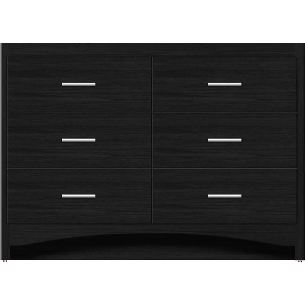 48 X 18 X 34.5 Ravenna Town Vanity Slab Midnight Oak 6 Drw