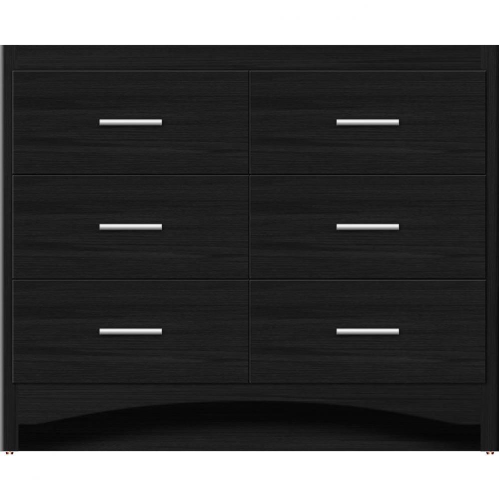 42 X 21 X 34.5 Ravenna Town Vanity Slab Midnight Oak 6 Drw