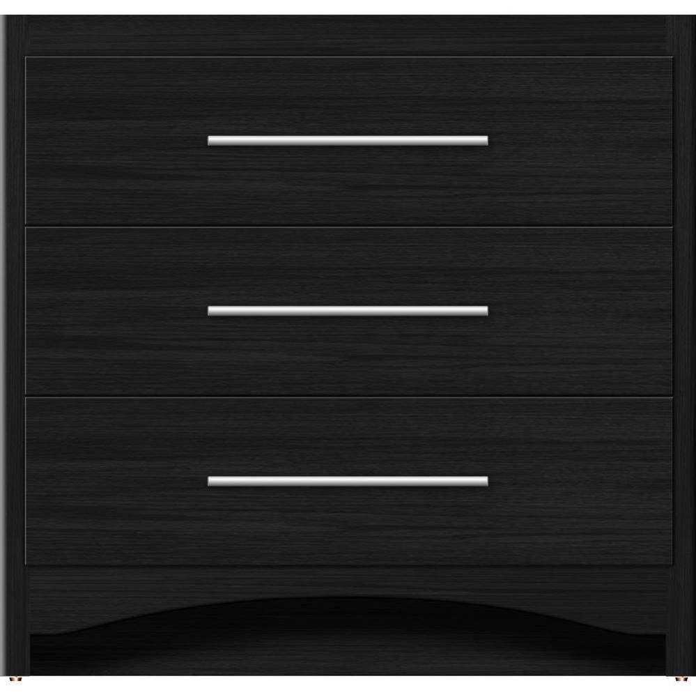 36 X 18 X 34.5 Ravenna Town Vanity Slab Midnight Oak 3 Drw
