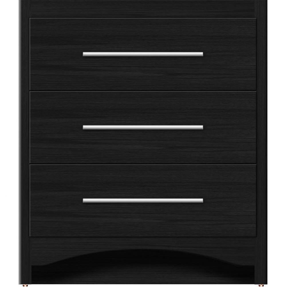 30 X 21 X 34.5 Ravenna Town Vanity Slab Midnight Oak 3 Drw