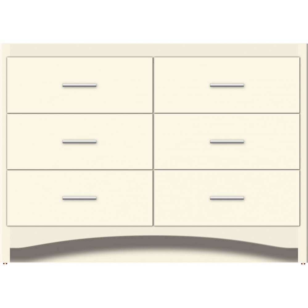 48 X 18 X 34.5 Ravenna Town Vanity Slab Sat Biscuit 6 Drw