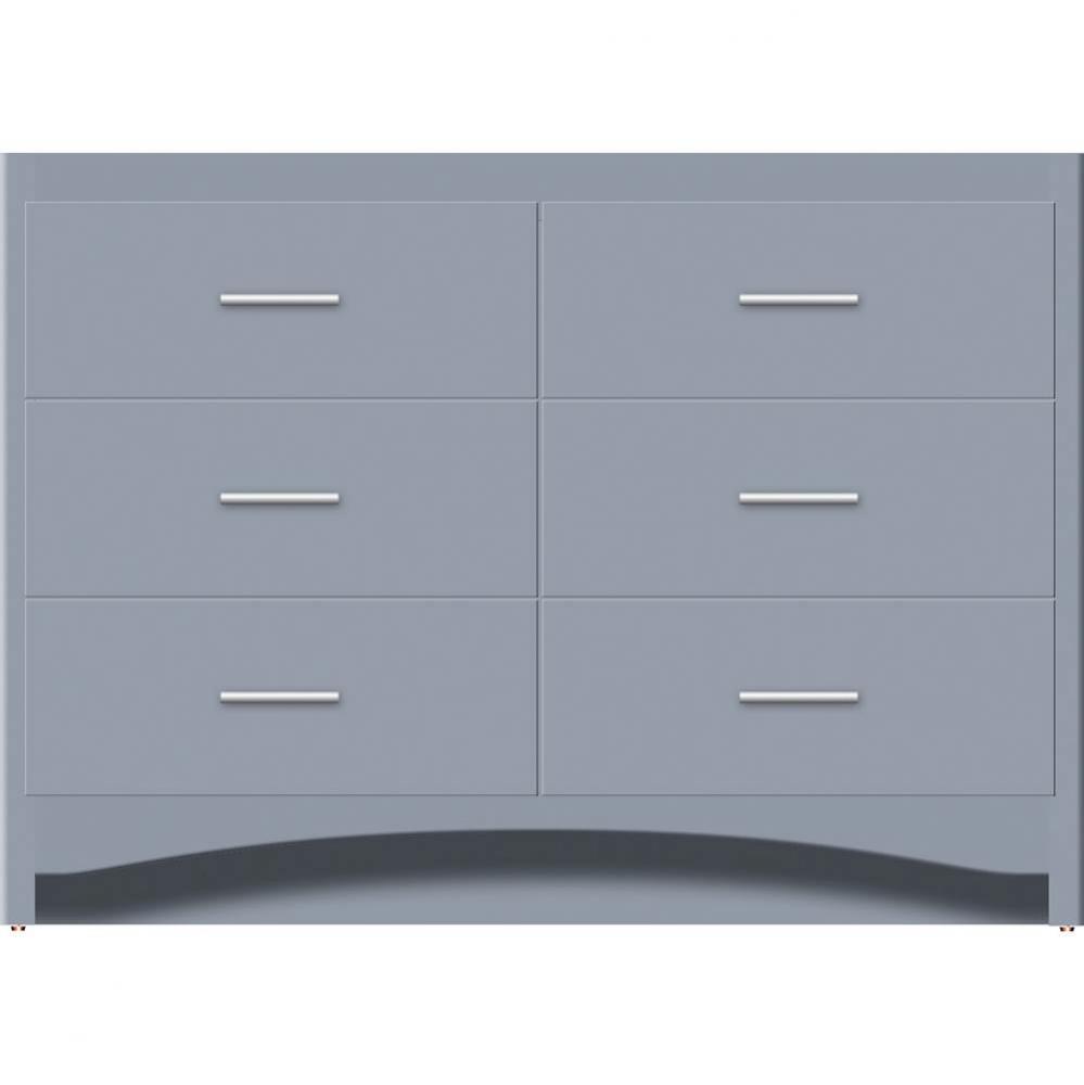 48 X 18 X 34.5 Ravenna Town Vanity Slab Sat Silver 6 Drw