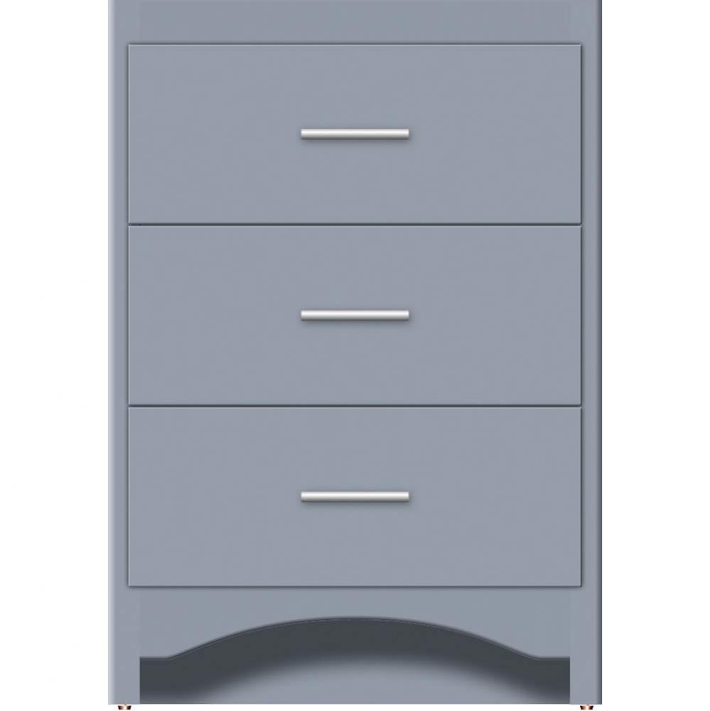 24 X 21 X 34.5 Ravenna Town Vanity Slab Sat Silver 3 Drw