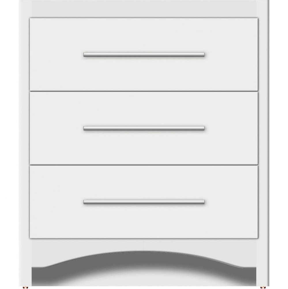 30 X 21 X 34.5 Ravenna Town Vanity Slab Powder Grey 3 Drw