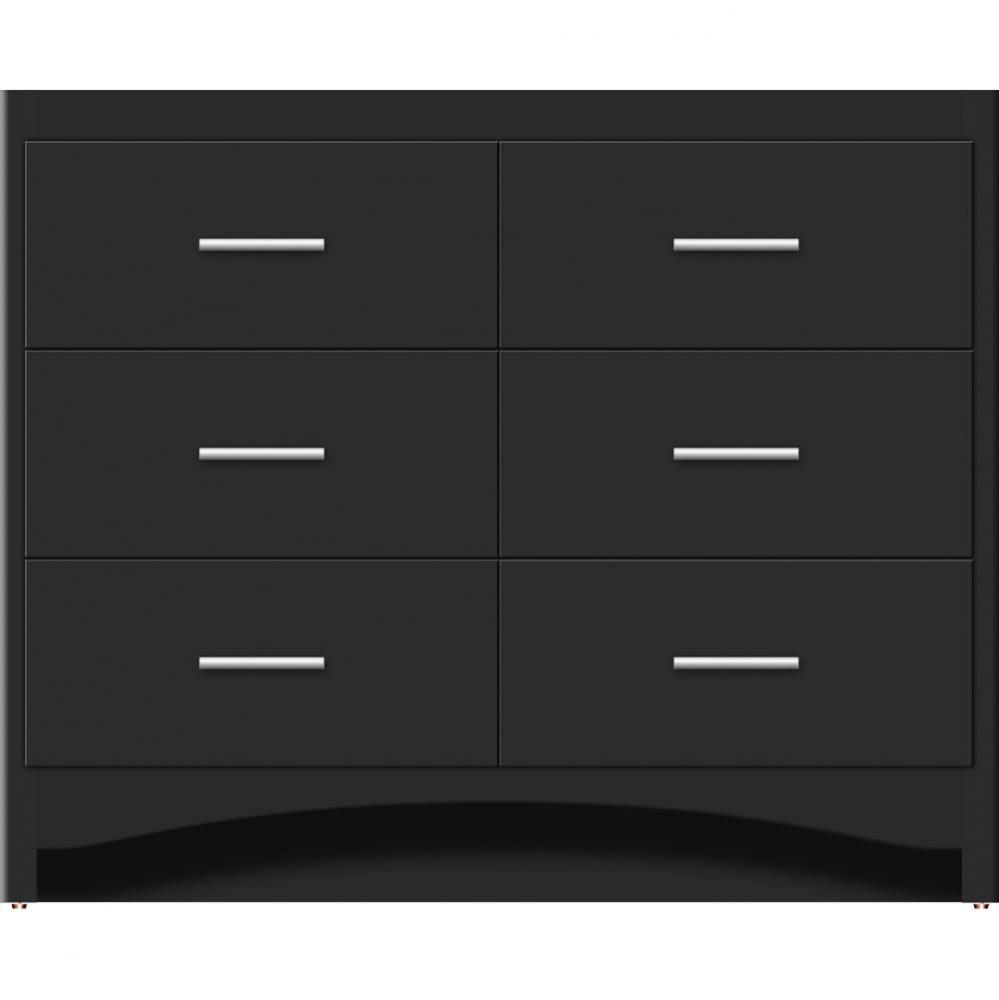 42 X 21 X 34.5 Ravenna Town Vanity Slab Sat Black 6 Drw