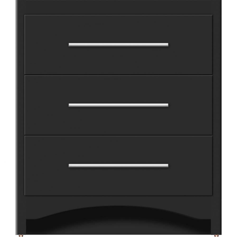 30 X 18 X 34.5 Ravenna Town Vanity Slab Sat Black 3 Drw