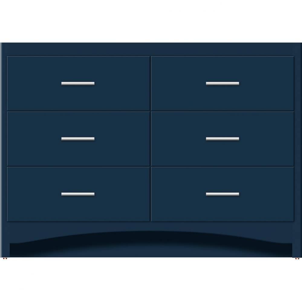 48 X 18 X 34.5 Ravenna Town Vanity Slab Sat Black 6 Drw