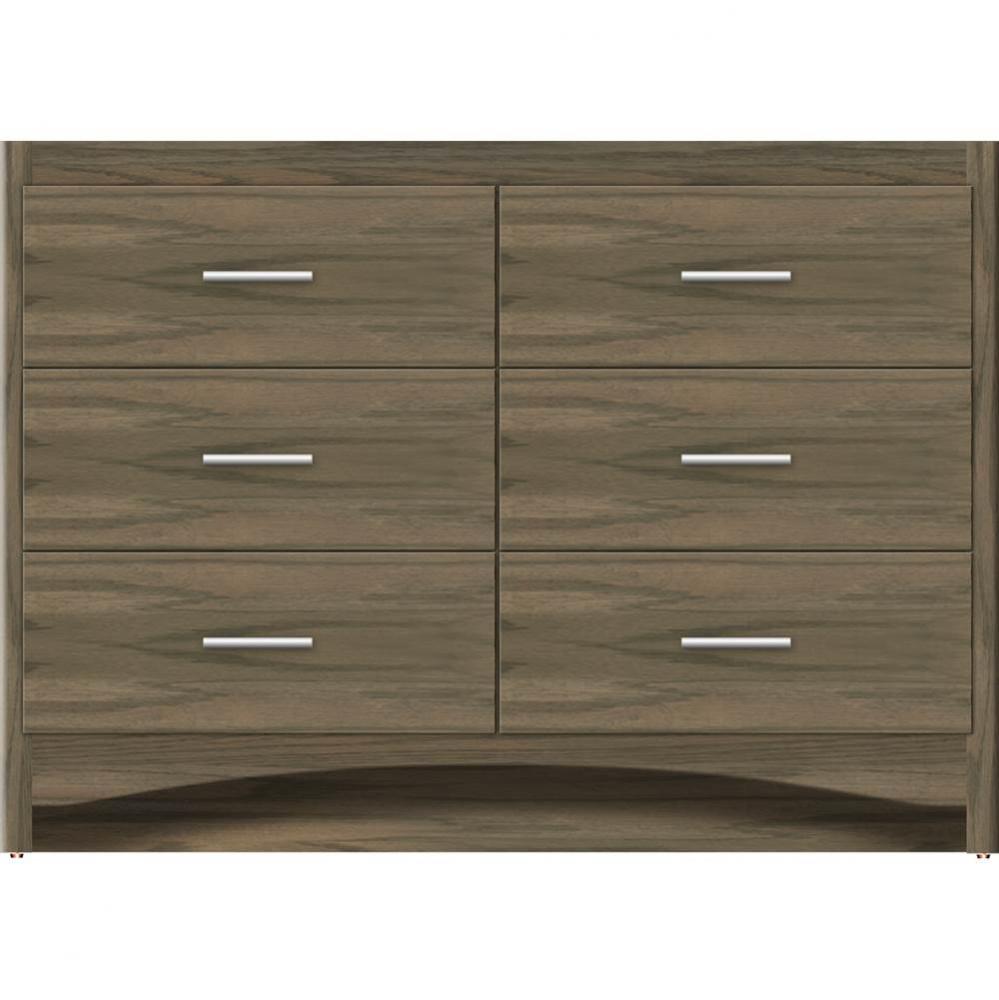 48 X 18 X 34.5 Ravenna Town Vanity Slab Dusky Oak 6 Drw