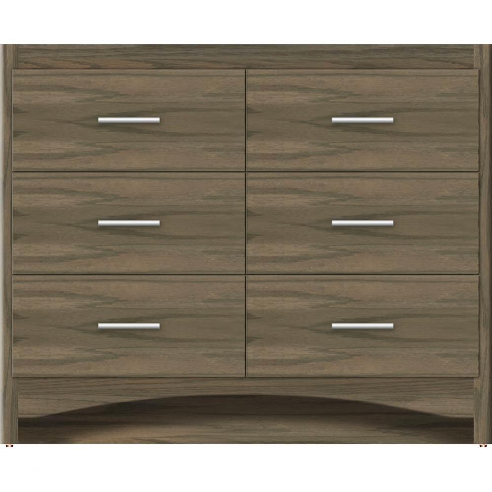 42 X 18 X 34.5 Ravenna Town Vanity Slab Dusky Oak 6 Drw