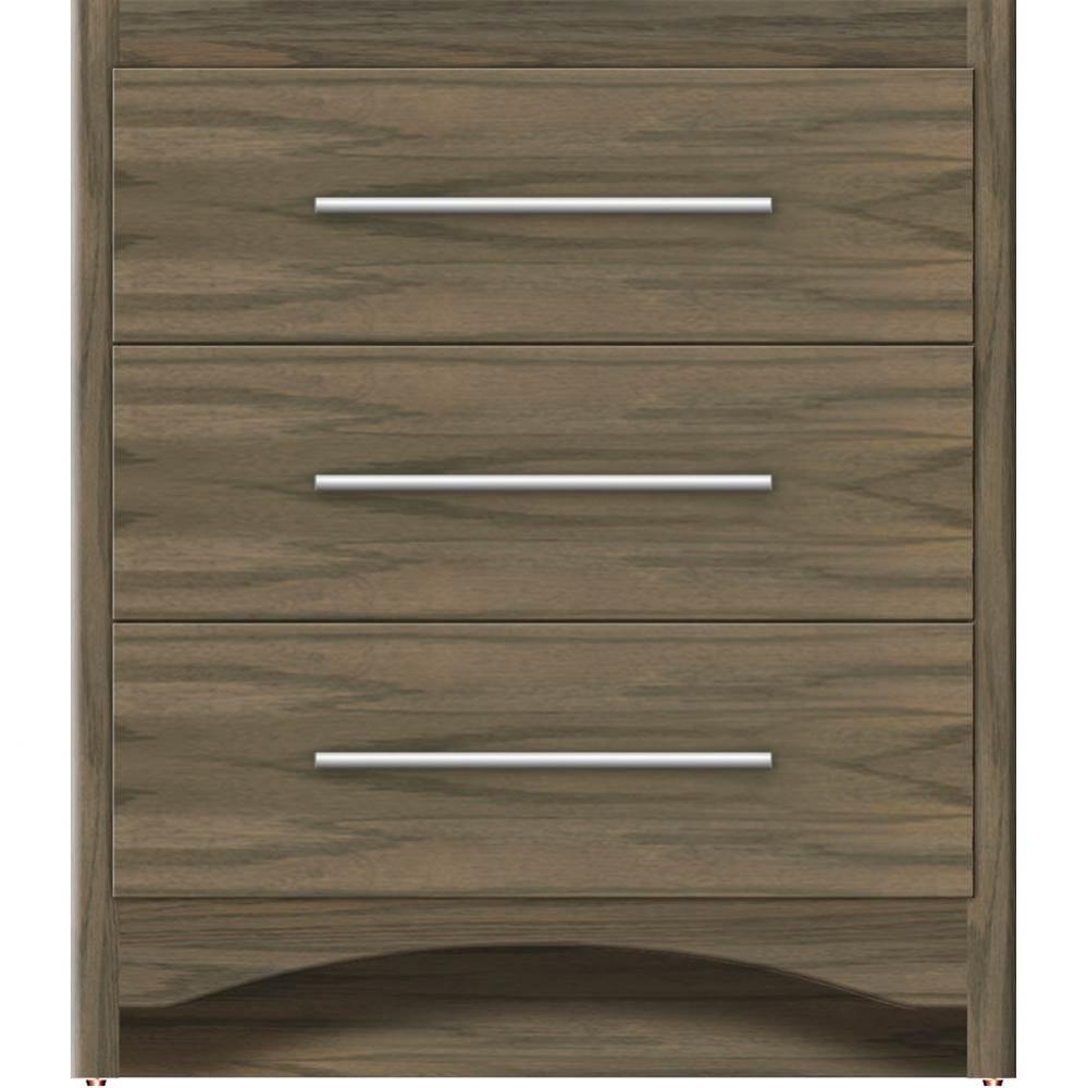 30 X 21 X 34.5 Ravenna Town Vanity Slab Dusky Oak 3 Drw