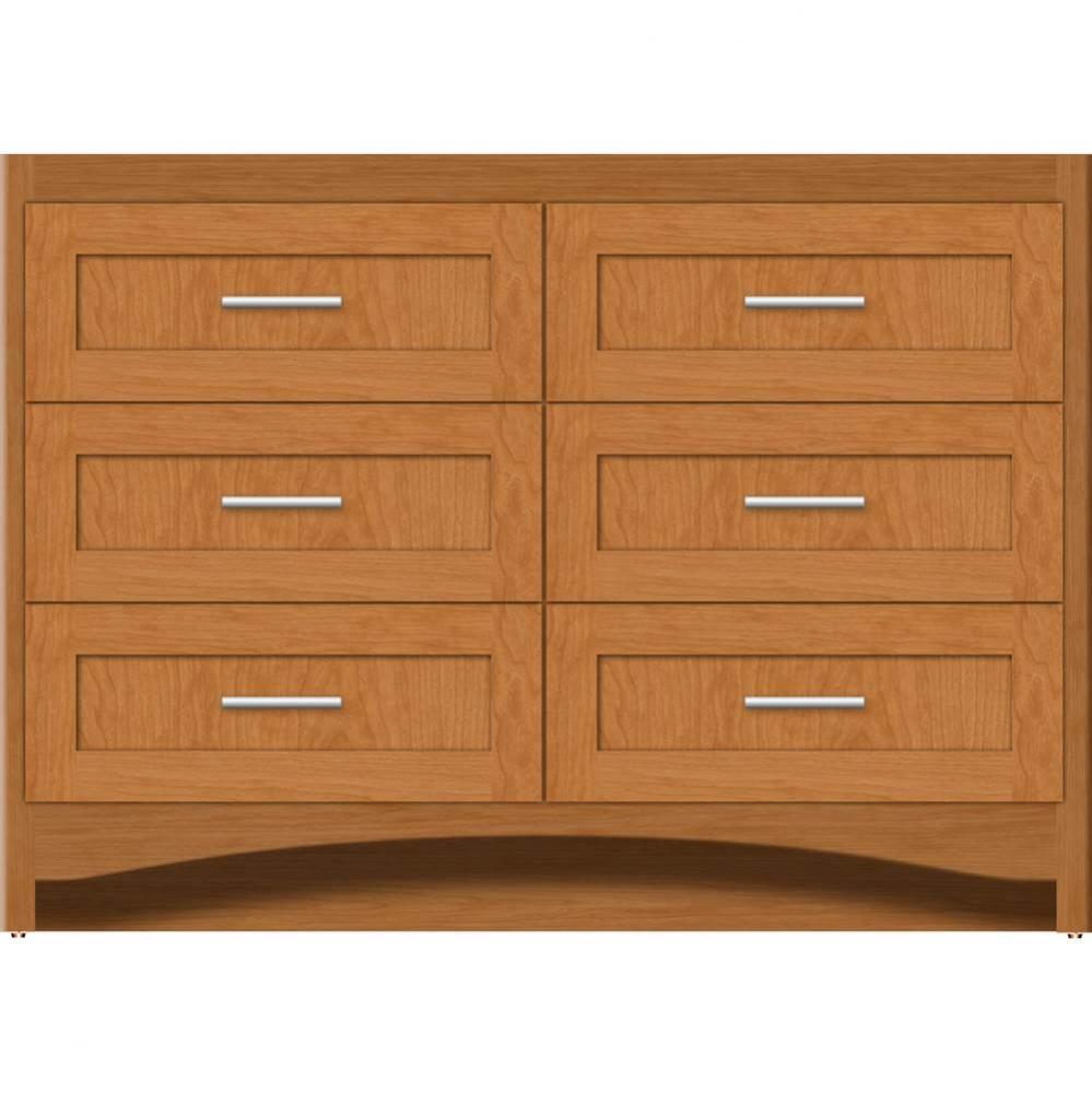 48 X 18 X 34.5 Ravenna Town Vanity Shaker Nat Cherry 6 Drw