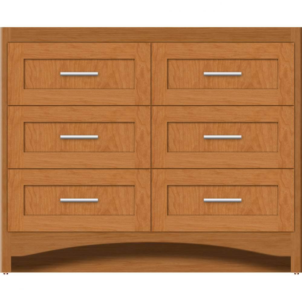 42 X 18 X 34.5 Ravenna Town Vanity Shaker Nat Cherry 6 Drw