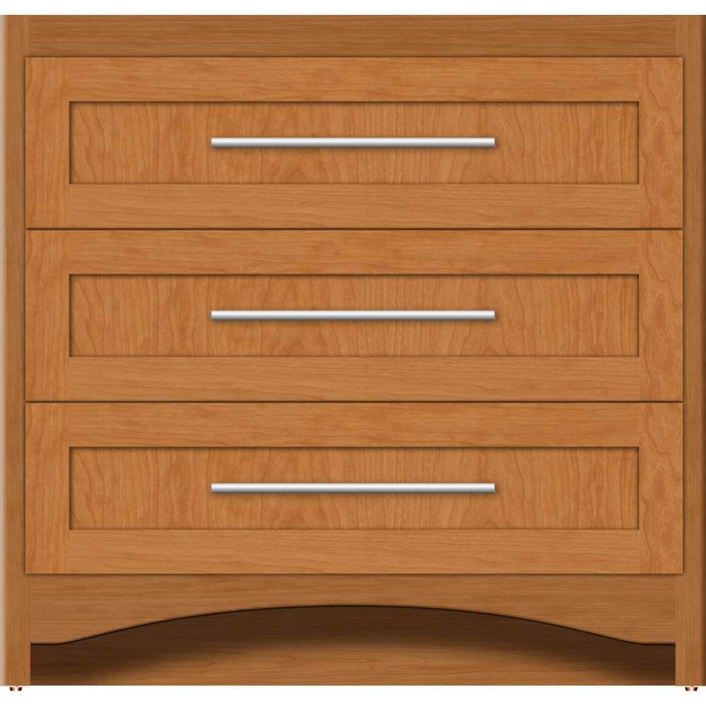 36 X 18 X 34.5 Ravenna Town Vanity Shaker Nat Cherry 3 Drw