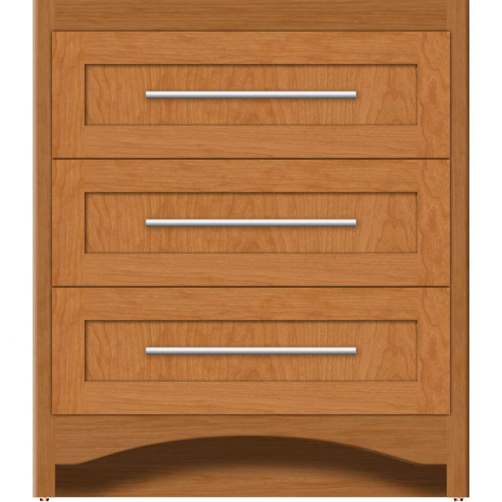30 X 21 X 34.5 Ravenna Town Vanity Shaker Nat Cherry 3 Drw