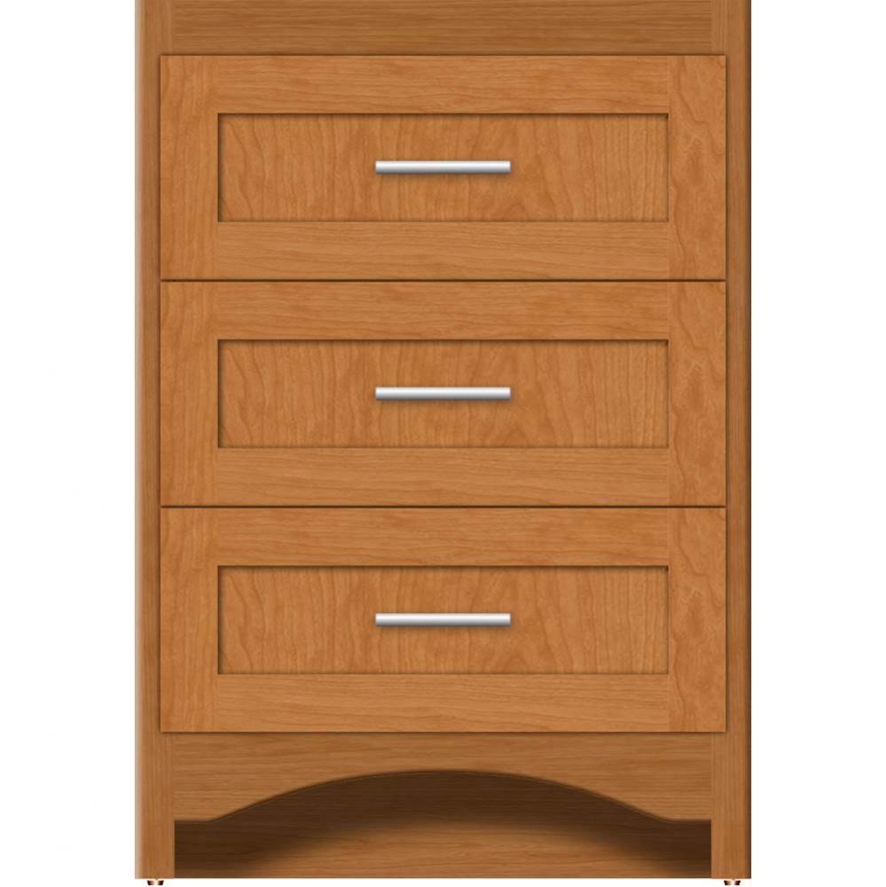 24 X 21 X 34.5 Ravenna Town Vanity Shaker Nat Cherry 3 Drw