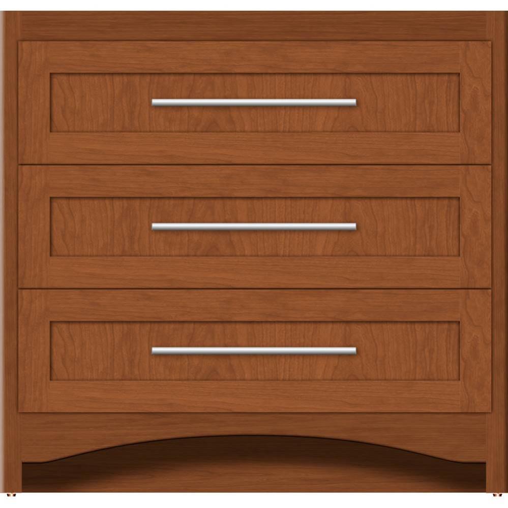 36 X 21 X 34.5 Ravenna Town Vanity Shaker Cinn Cherry 3 Drw