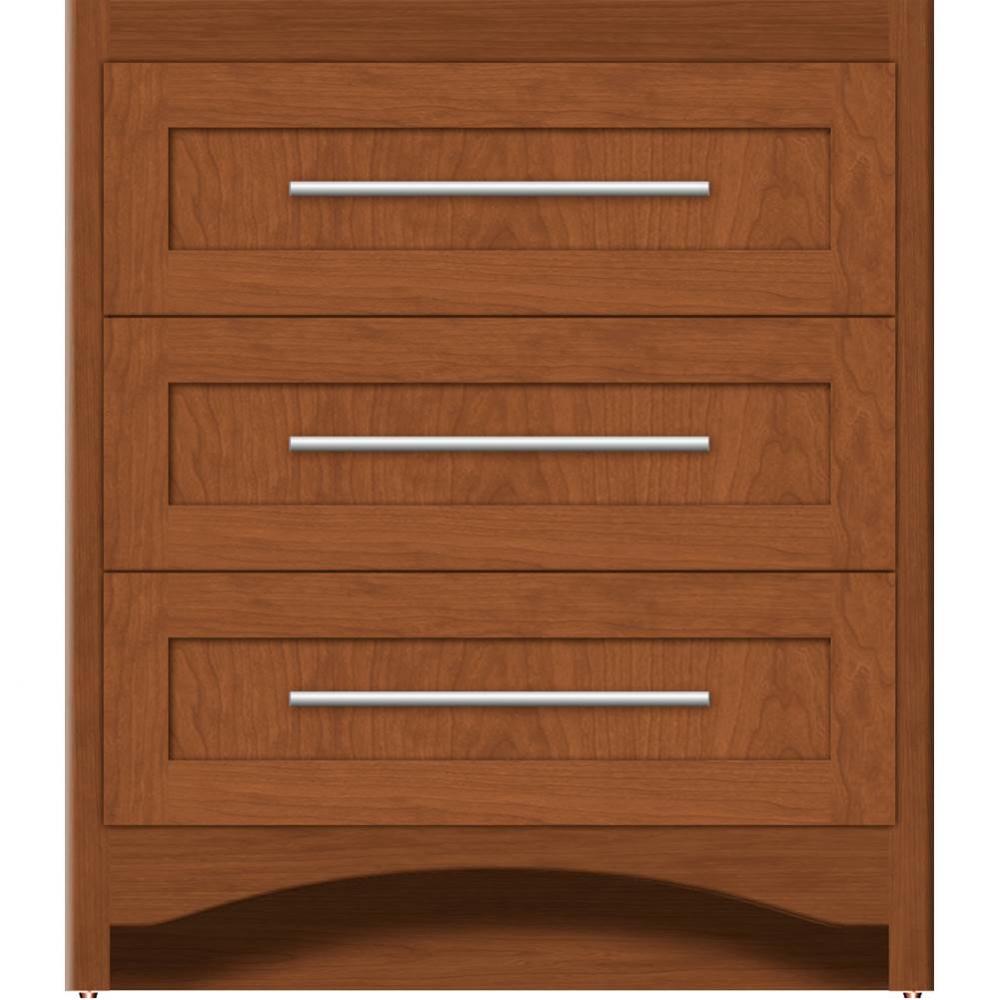 30 X 21 X 34.5 Ravenna Town Vanity Shaker Cinn Cherry 3 Drw