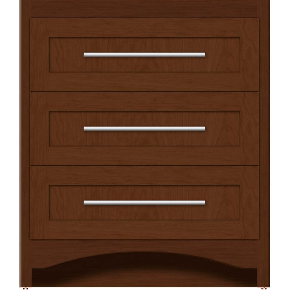 30 X 21 X 34.5 Ravenna Town Vanity Shaker Pecan Cherry 3 Drw