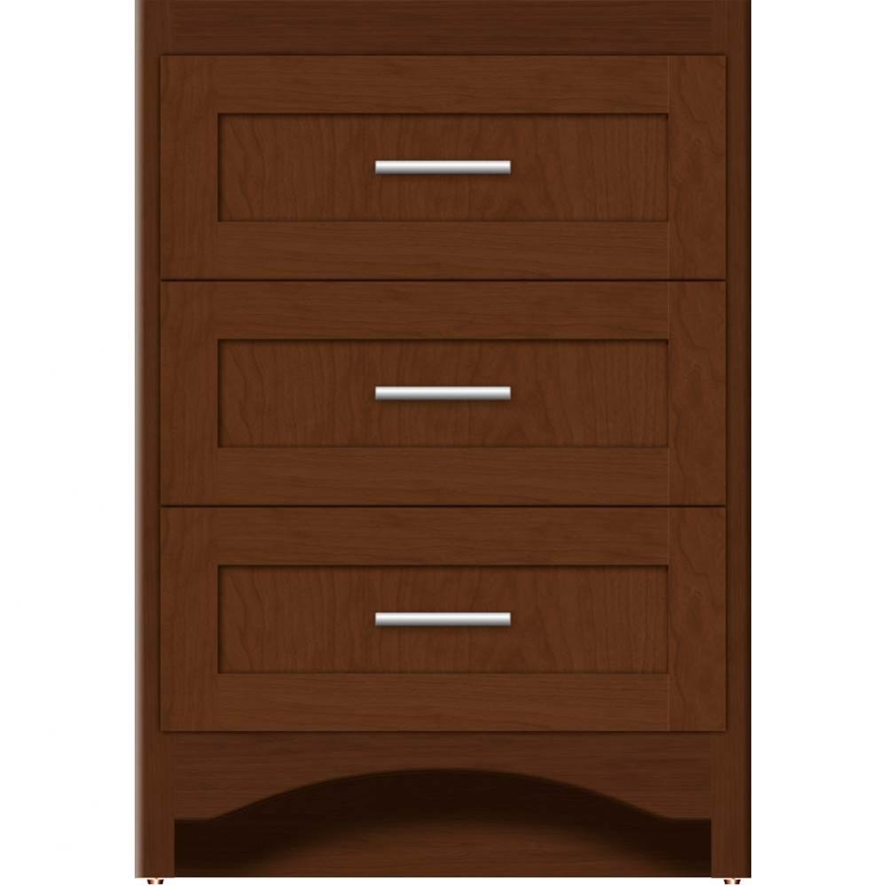 24 X 18 X 34.5 Ravenna Town Vanity Shaker Pecan Cherry 3 Drw