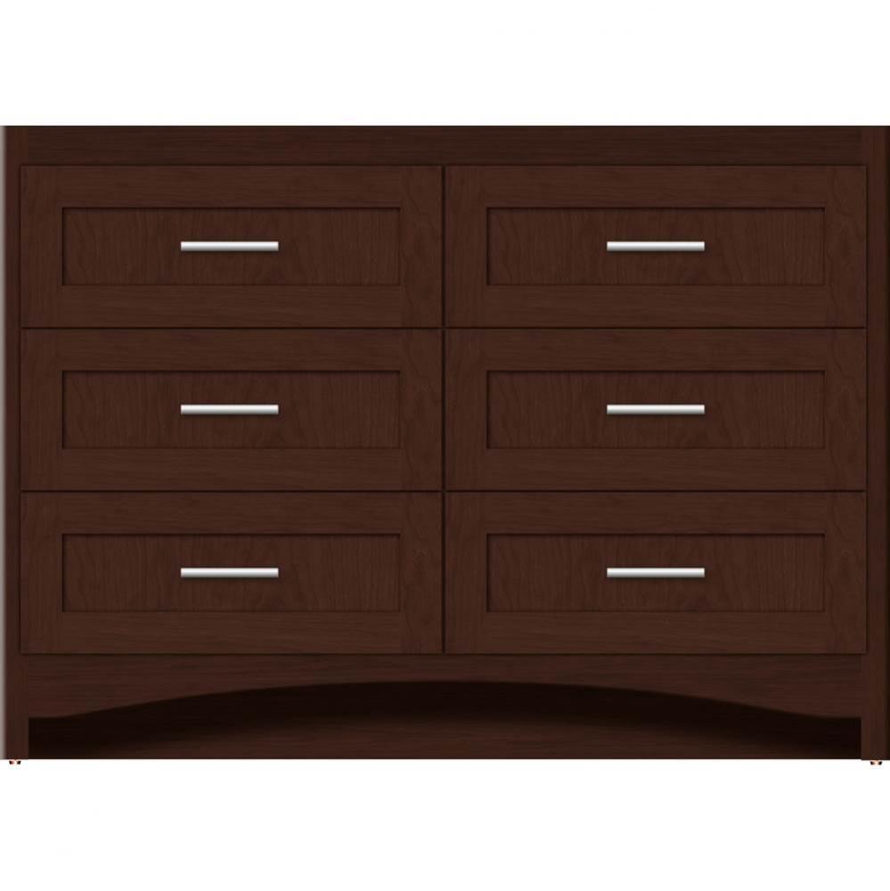 48 X 21 X 34.5 Ravenna Town Vanity Shaker Choc Cherry 6 Drw