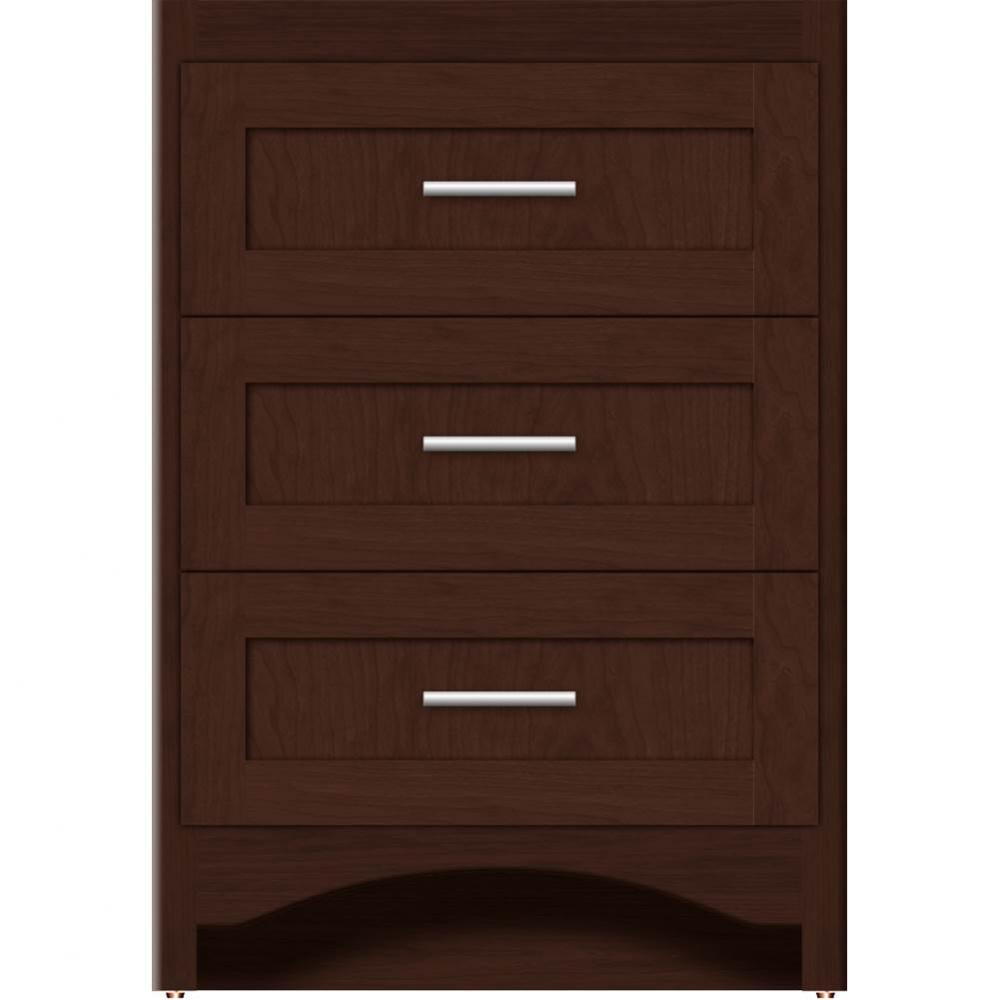24 X 21 X 34.5 Ravenna Town Vanity Shaker Choc Cherry 3 Drw