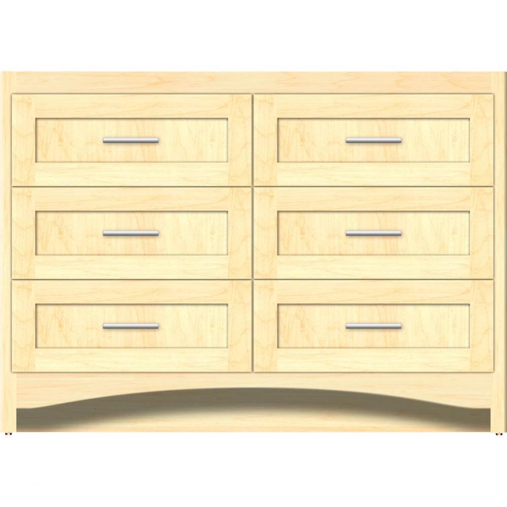 48 X 21 X 34.5 Ravenna Town Vanity Shaker Nat Maple 6 Drw