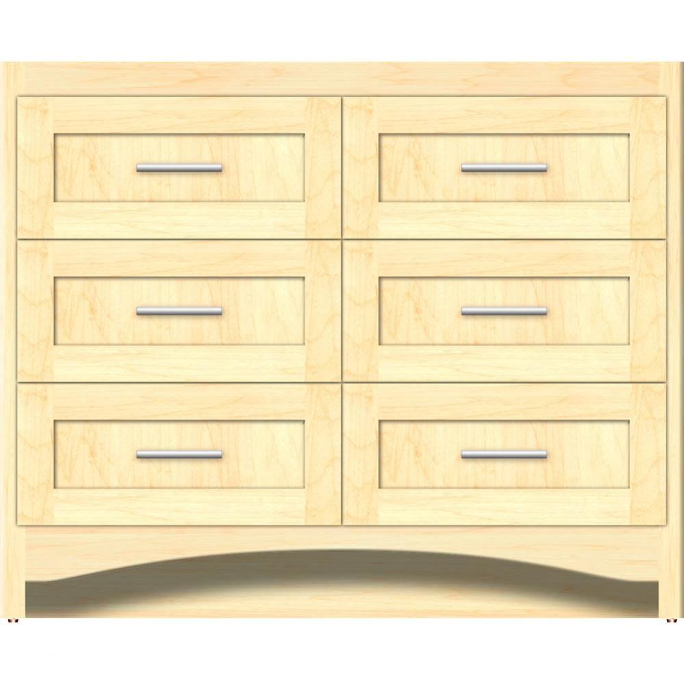 42 X 21 X 34.5 Ravenna Town Vanity Shaker Nat Maple 6 Drw