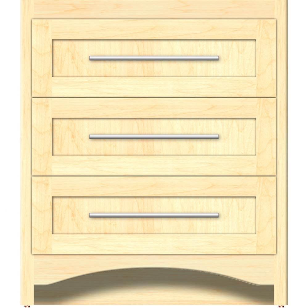 30 X 21 X 34.5 Ravenna Town Vanity Shaker Nat Maple 3 Drw