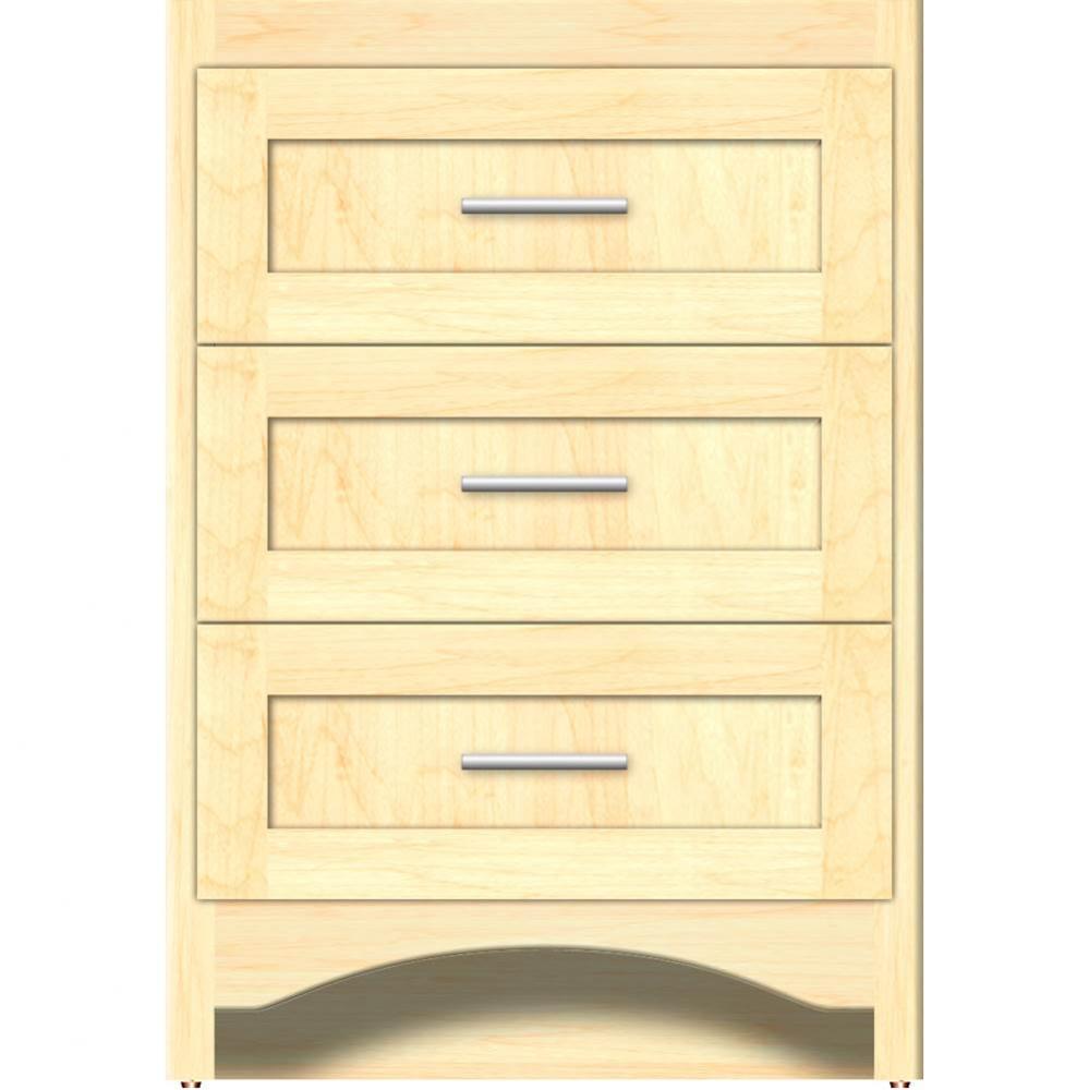 24 X 18 X 34.5 Ravenna Town Vanity Shaker Nat Maple 3 Drw