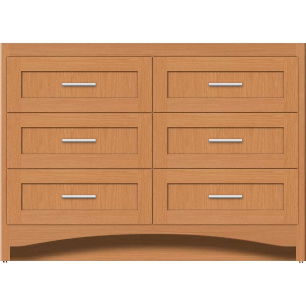 48 X 18 X 34.5 Ravenna Town Vanity Shaker Nat Oak 6 Drw