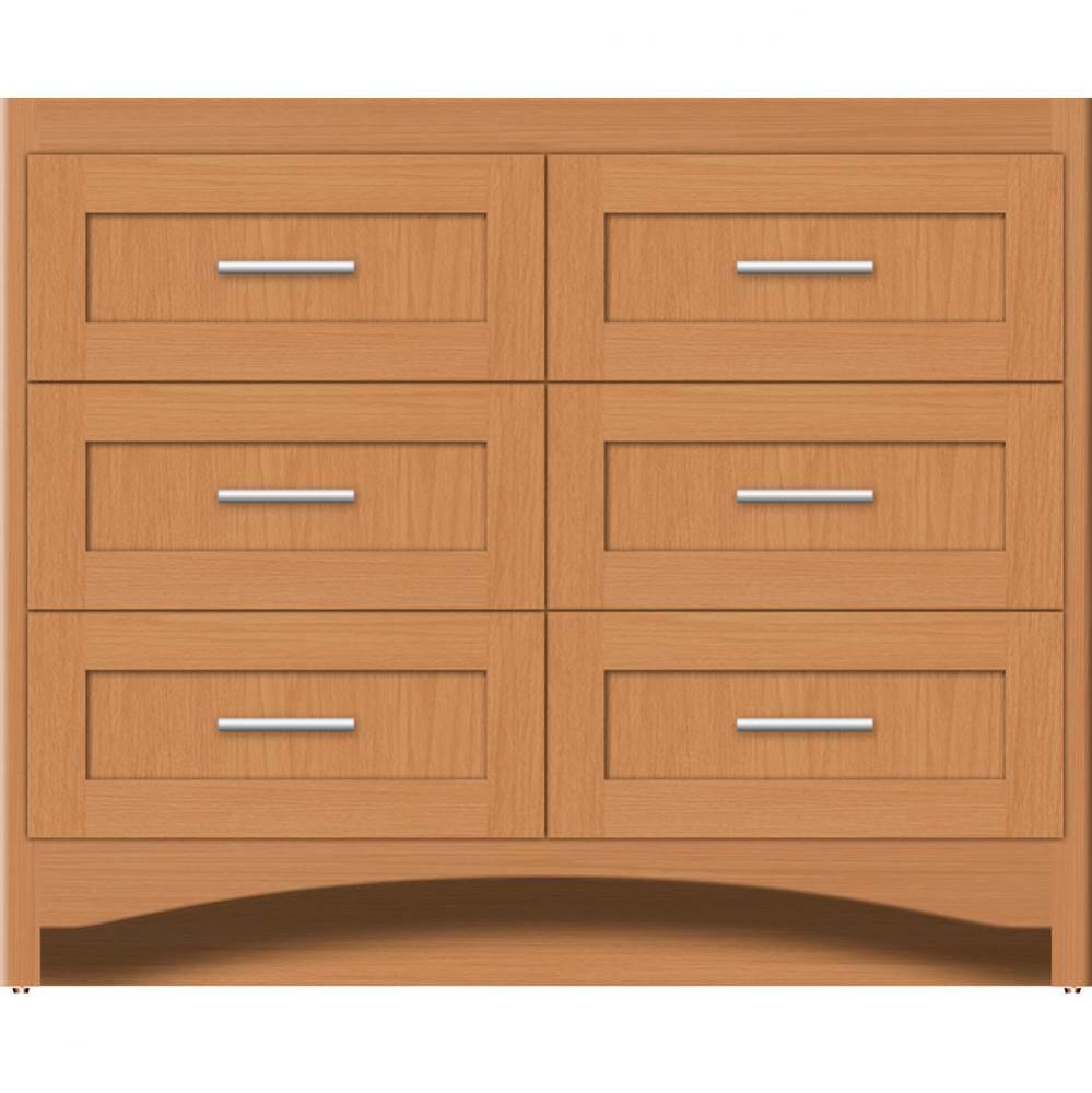 42 X 18 X 34.5 Ravenna Town Vanity Shaker Nat Oak 6 Drw