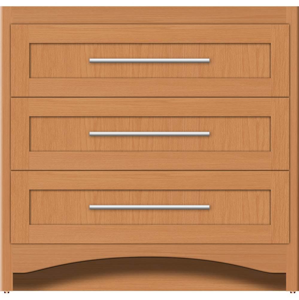 36 X 18 X 34.5 Ravenna Town Vanity Shaker Nat Oak 3 Drw