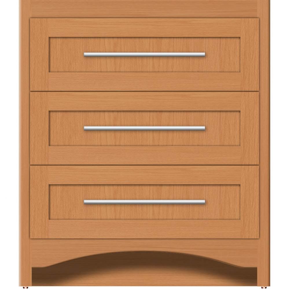 30 X 18 X 34.5 Ravenna Town Vanity Shaker Nat Oak 3 Drw