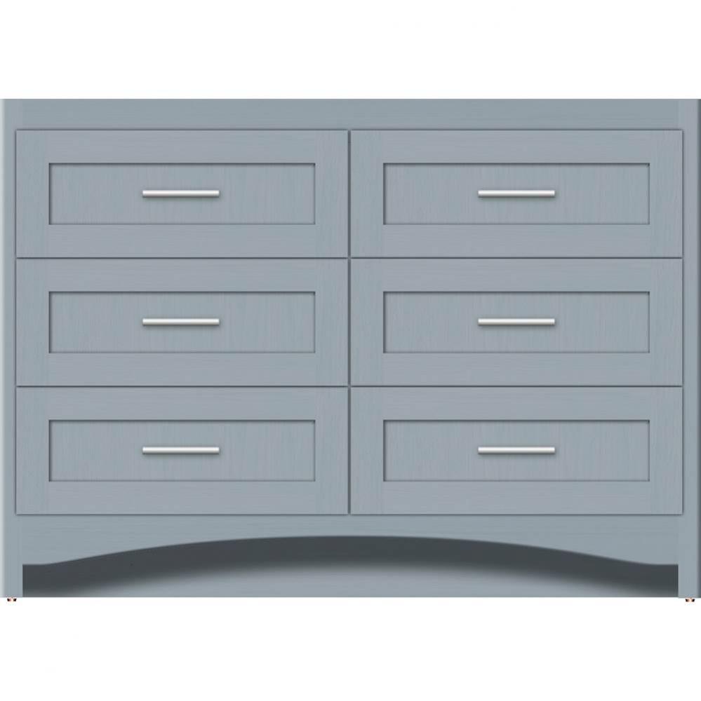48 X 21 X 34.5 Ravenna Town Vanity Shaker Silver Oak 6 Drw