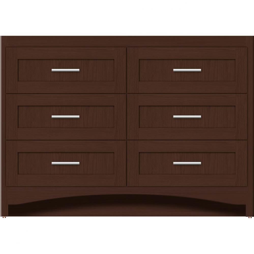 48 X 18 X 34.5 Ravenna Town Vanity Shaker Choc Oak 6 Drw
