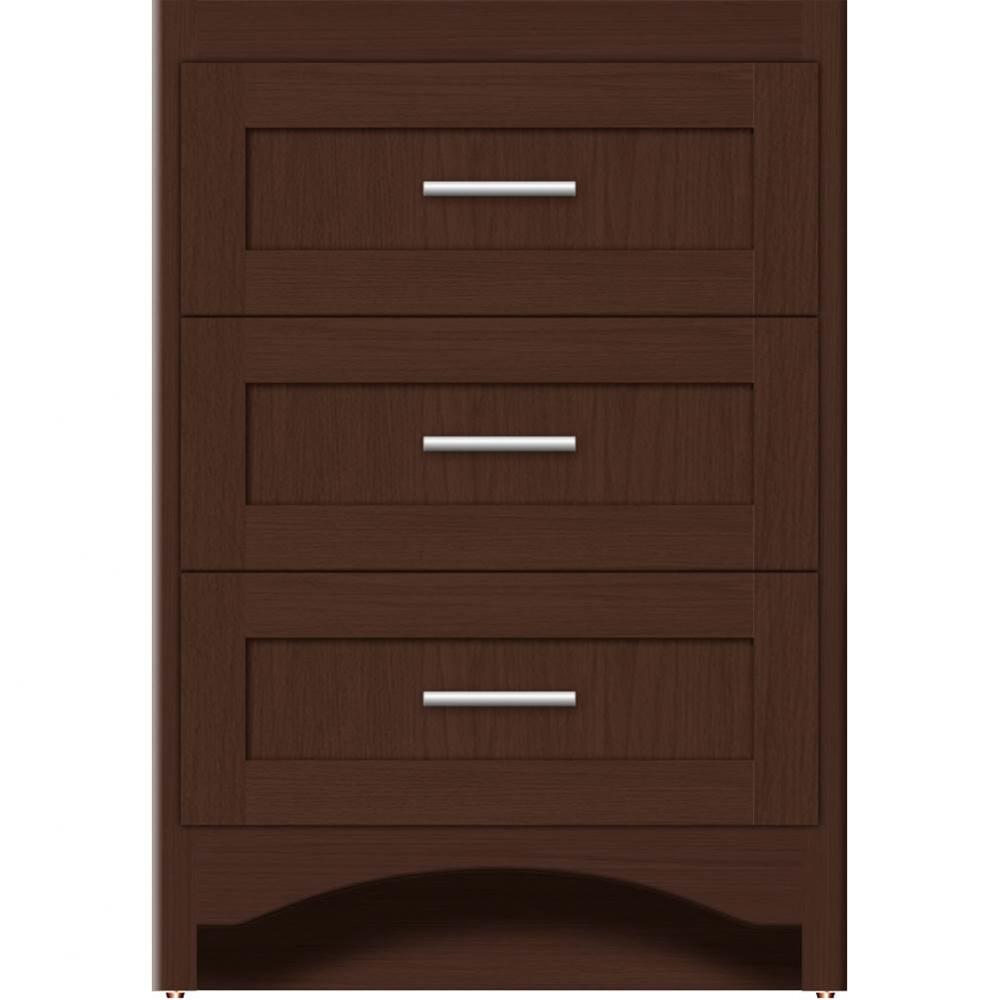 24 X 18 X 34.5 Ravenna Town Vanity Shaker Choc Oak 3 Drw