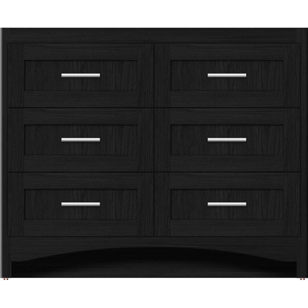 42 X 21 X 34.5 Ravenna Town Vanity Shaker Midnight Oak 6 Drw