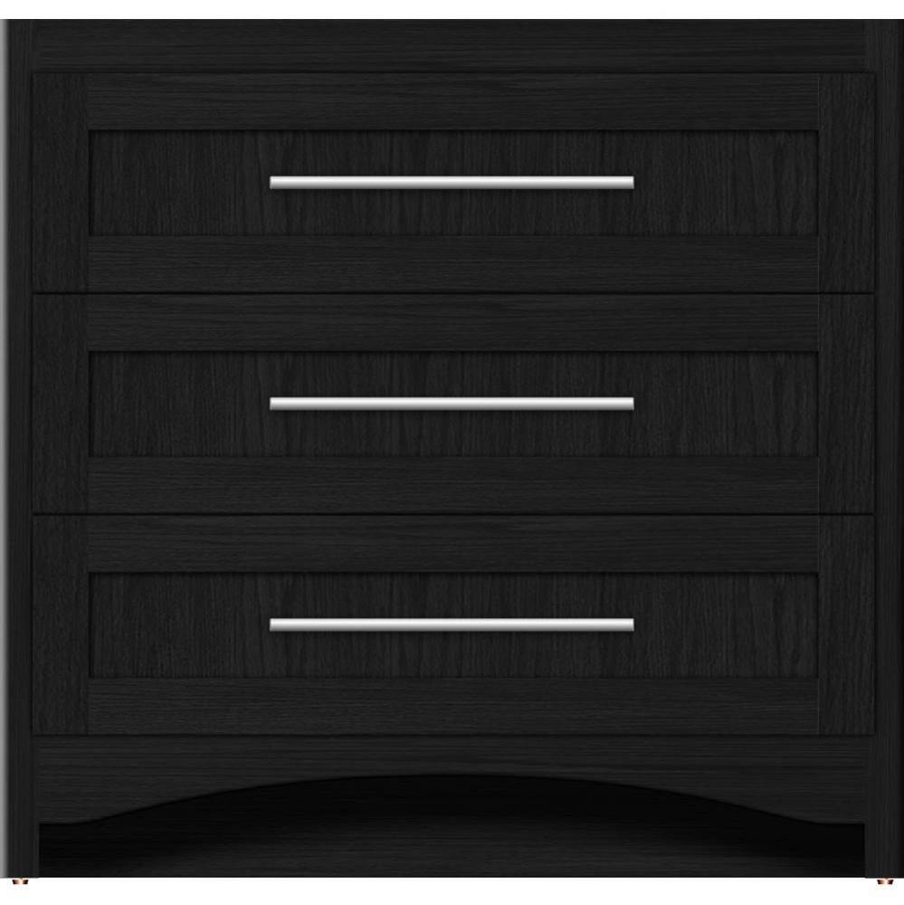 36 X 18 X 34.5 Ravenna Town Vanity Shaker Midnight Oak 3 Drw